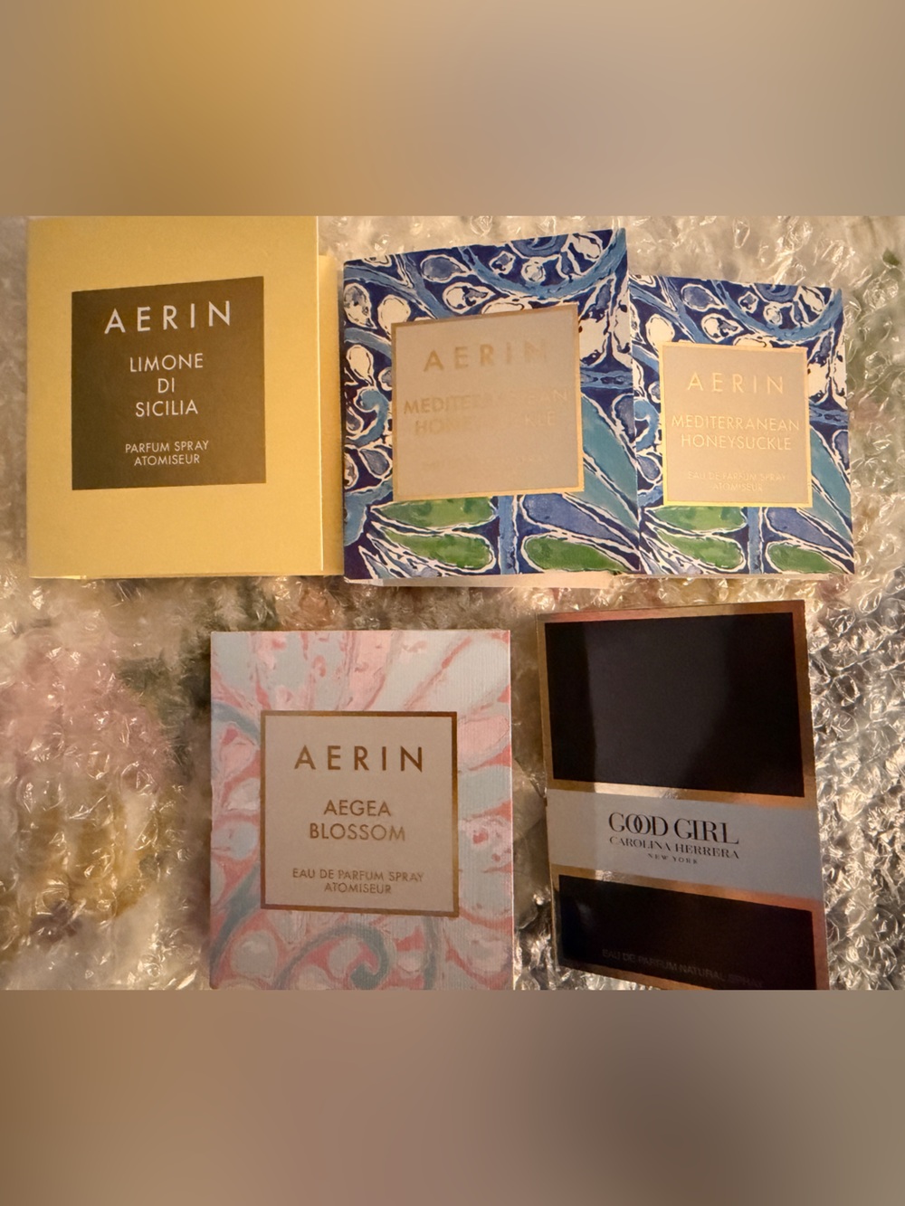 AERIN Perfume Samples Plus Bonus Carolina Herrera Perfume Sample